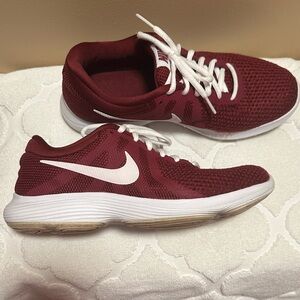 Nike Burgundy and White Running Shoes